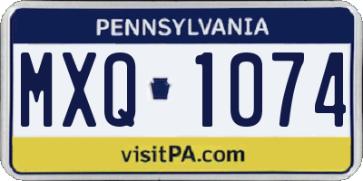 PA license plate MXQ1074