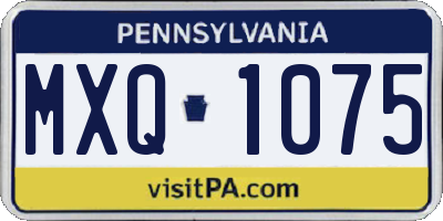 PA license plate MXQ1075
