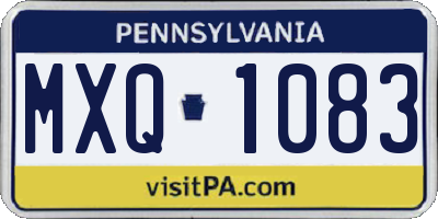 PA license plate MXQ1083
