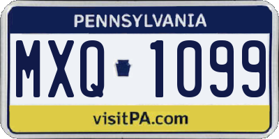 PA license plate MXQ1099