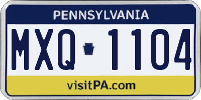 PA license plate MXQ1104