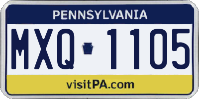 PA license plate MXQ1105