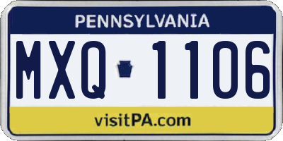 PA license plate MXQ1106