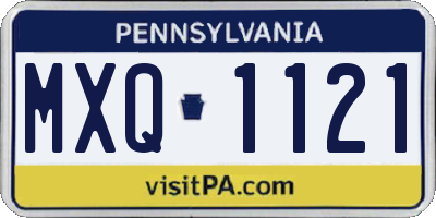 PA license plate MXQ1121