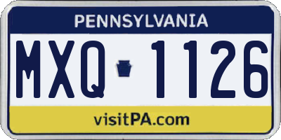 PA license plate MXQ1126