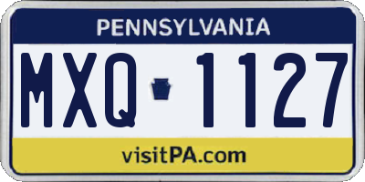 PA license plate MXQ1127