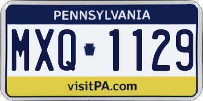 PA license plate MXQ1129