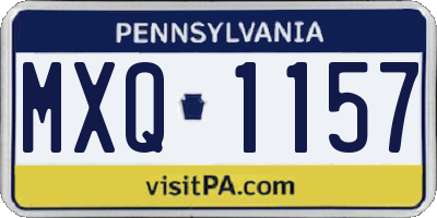 PA license plate MXQ1157
