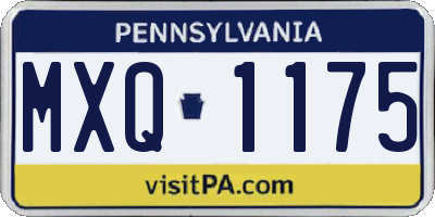 PA license plate MXQ1175