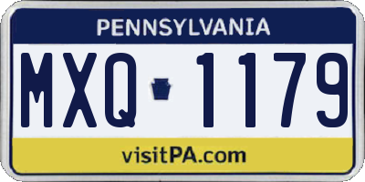 PA license plate MXQ1179