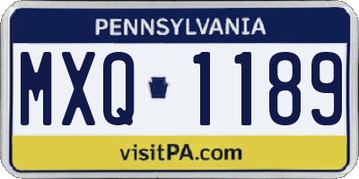 PA license plate MXQ1189