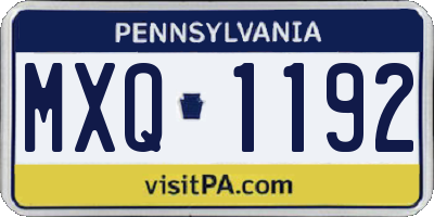 PA license plate MXQ1192
