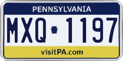 PA license plate MXQ1197