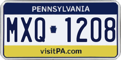 PA license plate MXQ1208