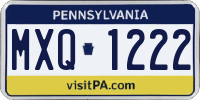 PA license plate MXQ1222