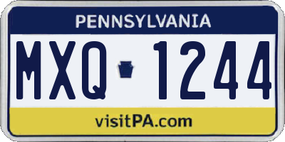 PA license plate MXQ1244