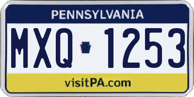 PA license plate MXQ1253