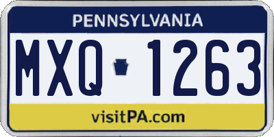 PA license plate MXQ1263