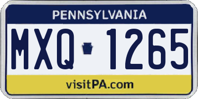 PA license plate MXQ1265