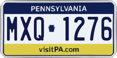 PA license plate MXQ1276