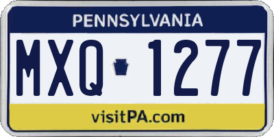 PA license plate MXQ1277