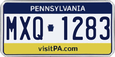 PA license plate MXQ1283