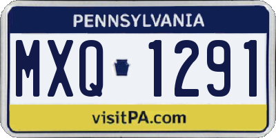 PA license plate MXQ1291