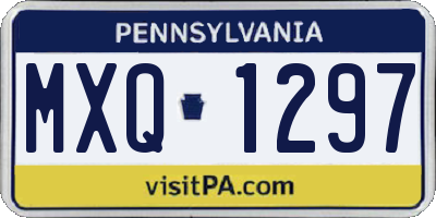 PA license plate MXQ1297