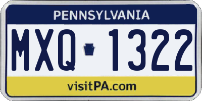 PA license plate MXQ1322