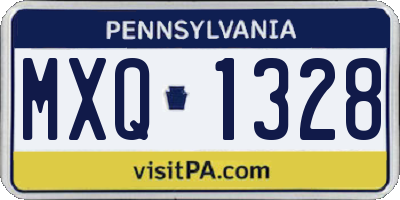 PA license plate MXQ1328