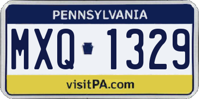 PA license plate MXQ1329