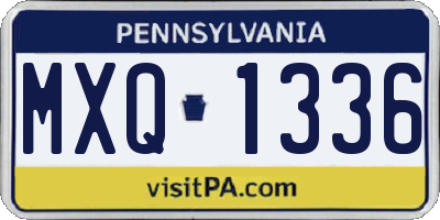 PA license plate MXQ1336