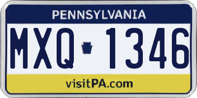 PA license plate MXQ1346