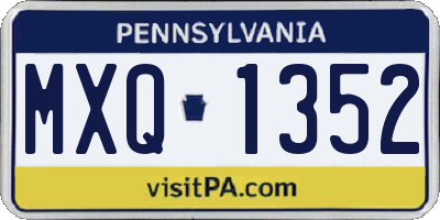 PA license plate MXQ1352