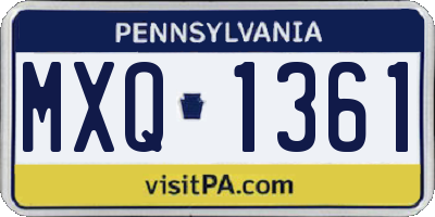 PA license plate MXQ1361