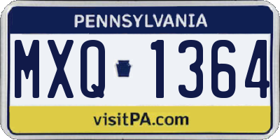PA license plate MXQ1364