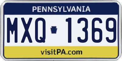 PA license plate MXQ1369