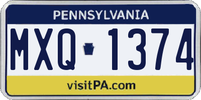 PA license plate MXQ1374