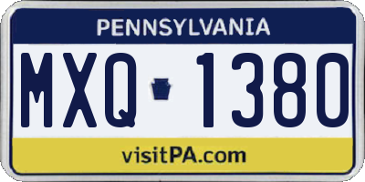 PA license plate MXQ1380