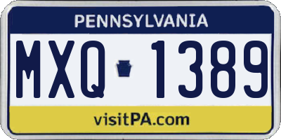 PA license plate MXQ1389