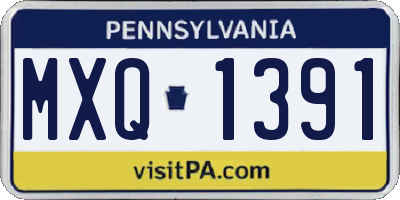 PA license plate MXQ1391
