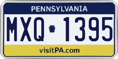 PA license plate MXQ1395