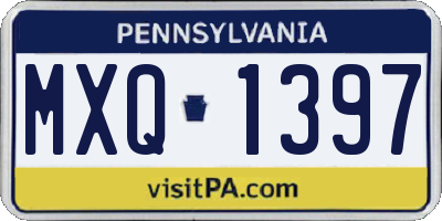PA license plate MXQ1397