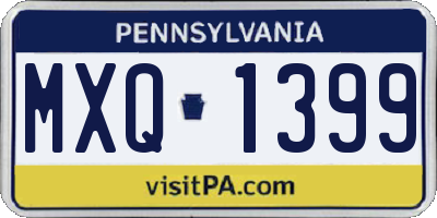 PA license plate MXQ1399