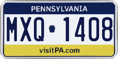 PA license plate MXQ1408
