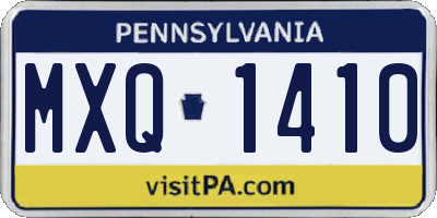 PA license plate MXQ1410