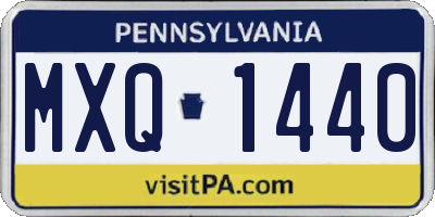 PA license plate MXQ1440