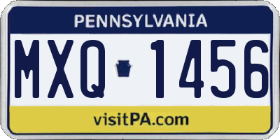 PA license plate MXQ1456