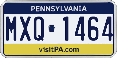 PA license plate MXQ1464