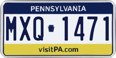 PA license plate MXQ1471